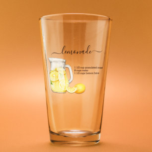 Recipe Lemonade Drink Watercolor Lemons   Glass