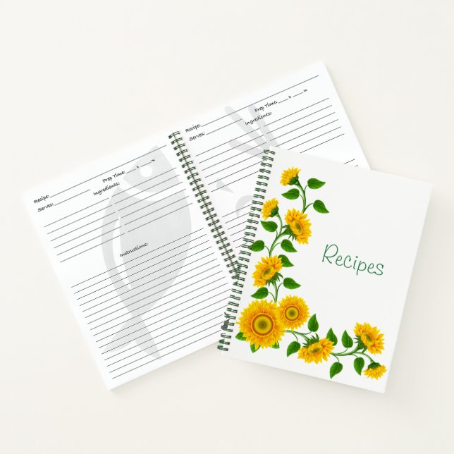 Recipe Notebook-Sunflowers Notebook (Inside)