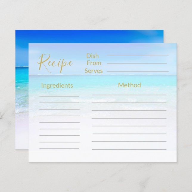 Recipe Ocean Beach Sea Blue  (Front/Back)