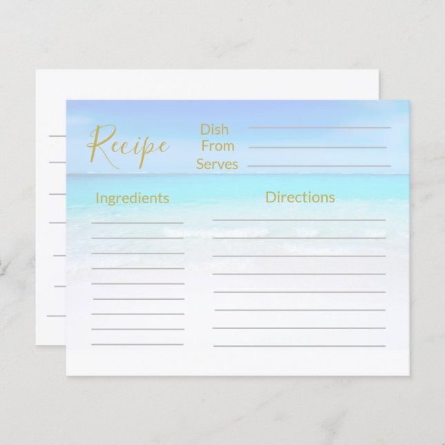 Recipe Ocean Beach Sea Blue  (Front/Back)