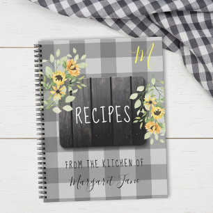 Recipe organiser cookbook farmhouse kitchen rustic notebook