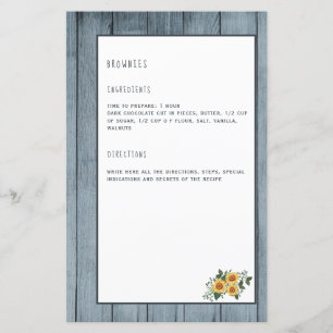 Recipe page cookbook mini binder organiser