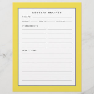 Recipe Page   Dessert   Simple Yellow Grey