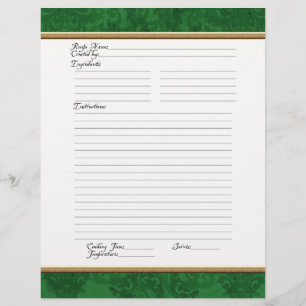 Recipe Page Family Christmas Cookbook Recipe