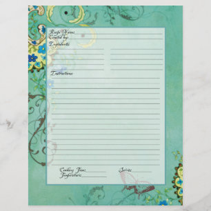 Recipe Page Family Heritage Cookbook Recipe Binder