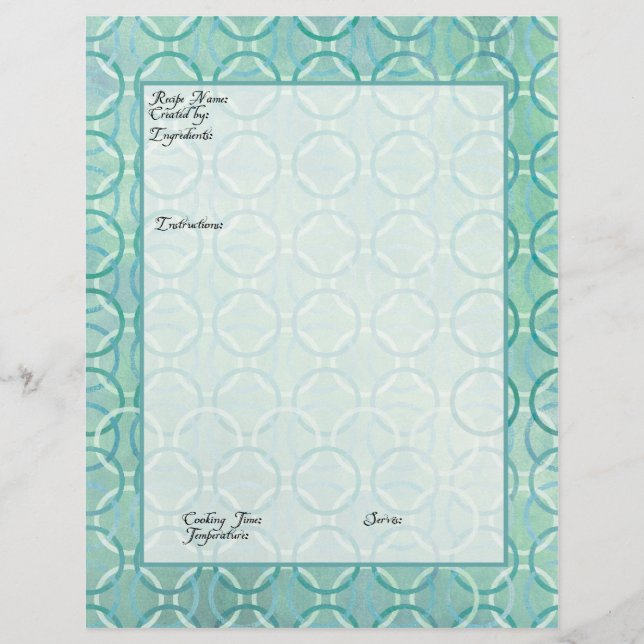 Recipe Page Family Heritage Cookbook Recipe Binder (Front)