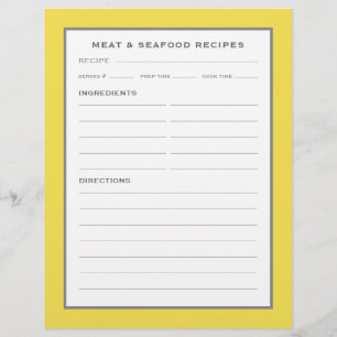 Recipe Page Meat & Seafood Simple Yellow Grey