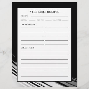 Recipe Page   Vegetable   Black & White Swoosh