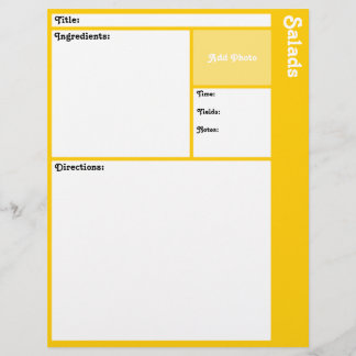Recipe Pages (Yellow)