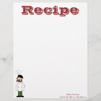 Recipe Paper- Kitchen Chef- Recipes