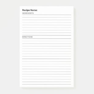 Recipe Post-it Notes