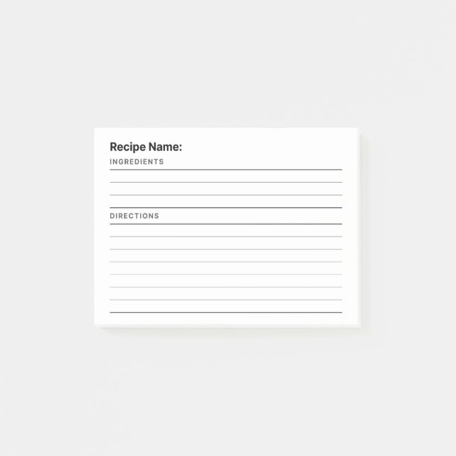 Recipe Post-it Notes (Front)