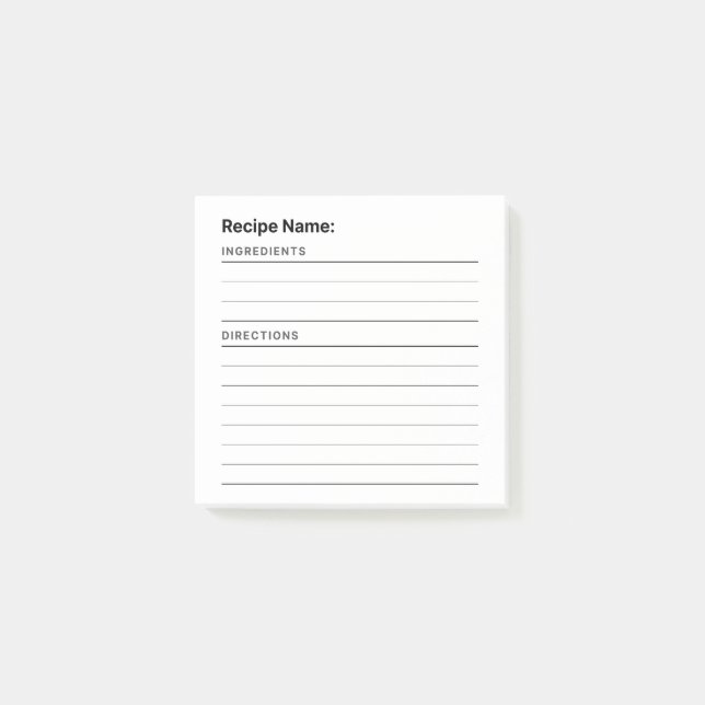 Recipe Post-it Notes (Front)