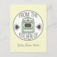 Recipe Postcard - Retro Green Stove