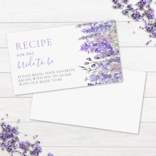 Recipe Purple Floral Bridal Shower Enclosure Card