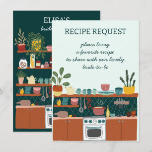 RECIPE REQUEST Bridal Shower Cute Recipe Request Enclosure Card