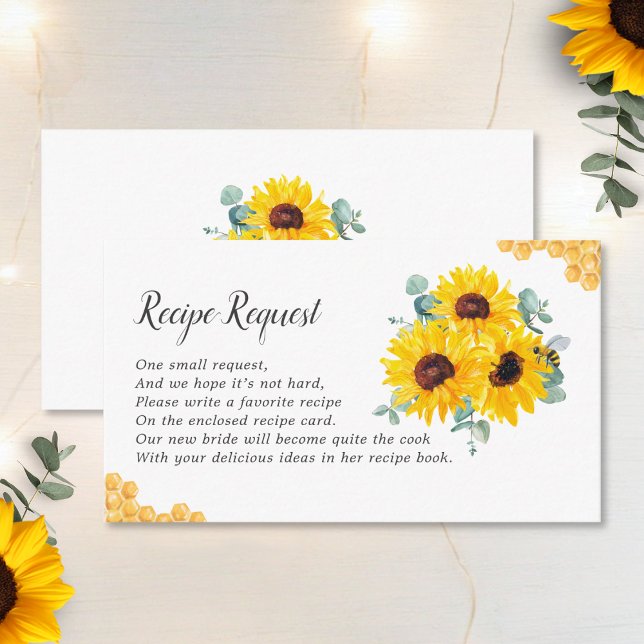 Recipe Request Bride To Bee Honeycomb Sunflower Enclosure Card (Creator Uploaded)