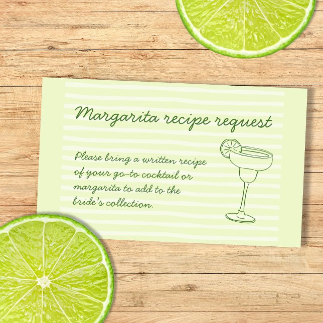 Recipe Request Bring Favourite Margarita Or Drink Enclosure Card (Recipe Request Bring Favorite Margarita Or Drink Enclosure Card)