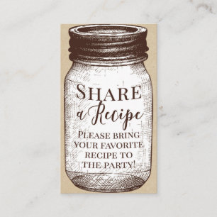 Recipe Request Card Share Favourite Recipes Jar
