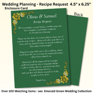 Recipe Request - Emerald Green & Gold Enclosure Card