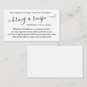 Recipe Request for Couple's Shower Invitation