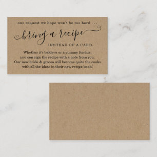Recipe Request for Couple's Shower Invitation