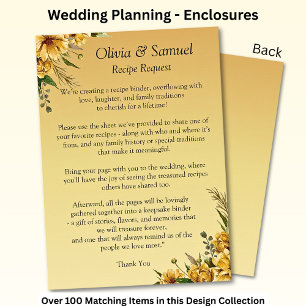 Recipe Request - Golden Yellow Flowers Enclosure Card