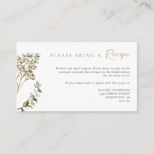 Recipe Request Love is in Bloom Boho Bridal Shower Enclosure Card