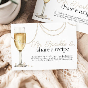 Recipe Request Pearls Prosecco Bridal Shower Enclosure Card