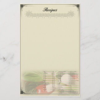 Recipe Stationery Unruled