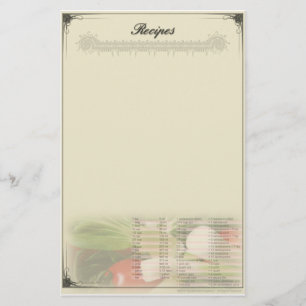 Recipe Stationery Unruled