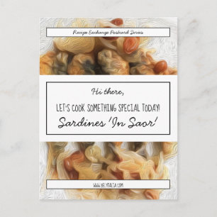 Recipe Swap Black Script White Bridal Postcard