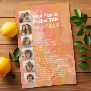Recipe Template for Family Recipe and Photos Tea Towel