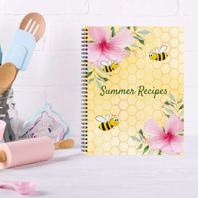Recipes bees yellow honeycomb pink flowers notebook (Creator Uploaded)