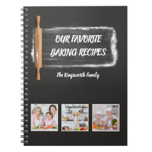 Recipes Family favourite baking personalised photo Notebook