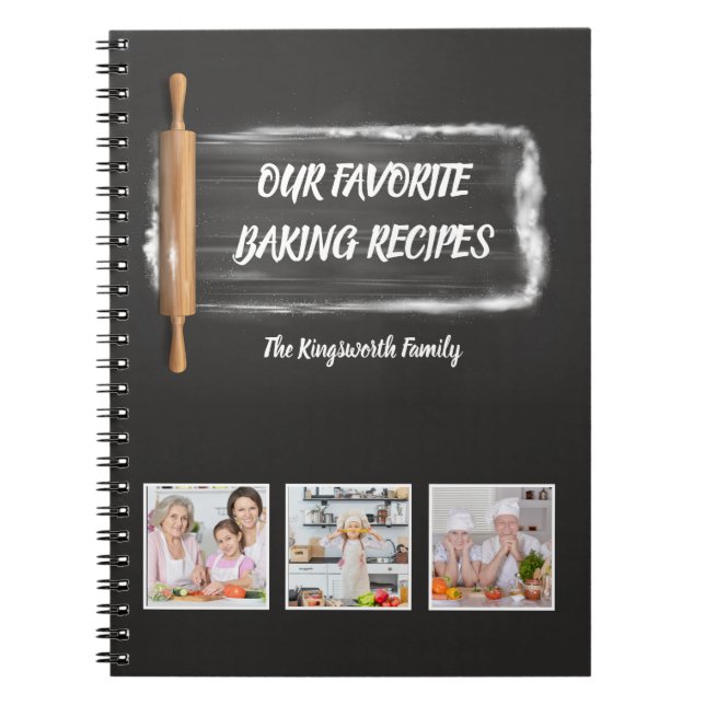 Recipes Family favourite baking personalised photo Notebook (Front)