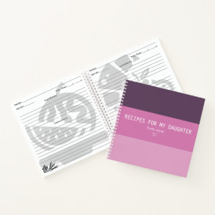 Recipes for My Daughter Modern Stripe Keepsake Notebook