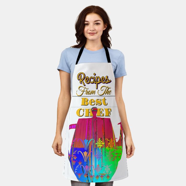 Recipes From The Best Chef Coffee Pot  White  Apron (Worn)