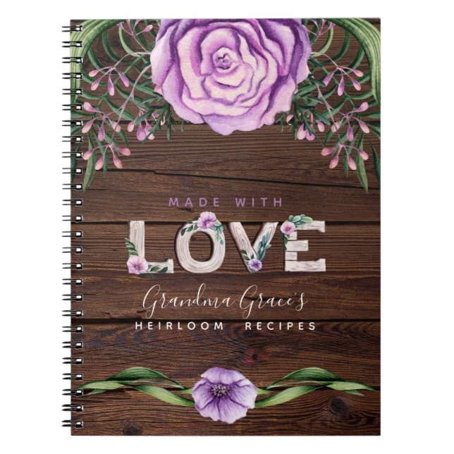 RECIPES - Heirloom Gift Grandma Mother Mum Notebook (Front)