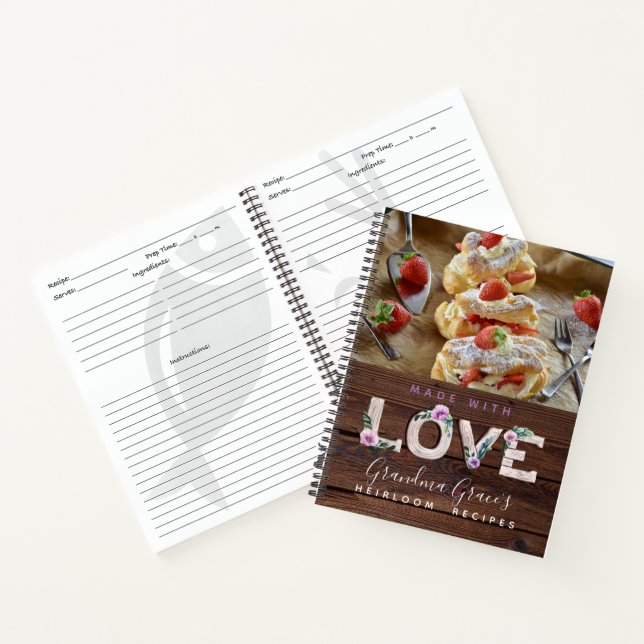 RECIPES - Keepsake Gift Grandma Grandmother Notebook (Inside)