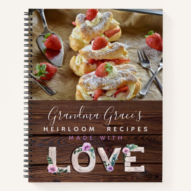 RECIPES - Keepsake Gift Grandma Grandmother Notebook (Front)