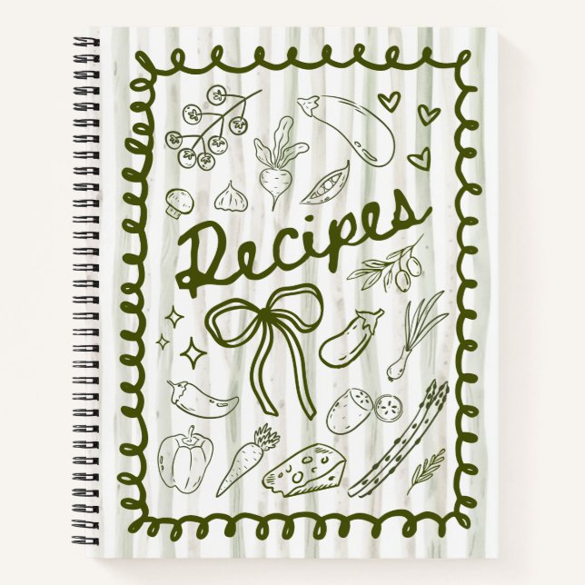 Recipes Locally Grown Spiral Notebook (Front)
