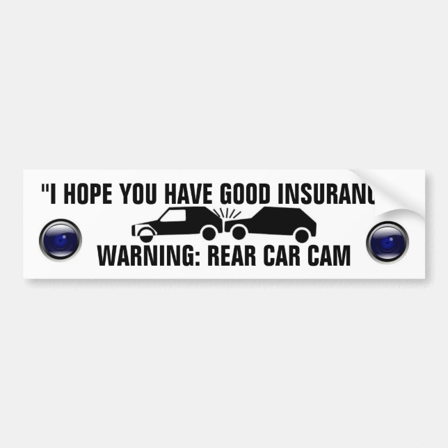 RECKLESS DRIVERS REAR CAR-CAM BUMPER STICKER (Front)