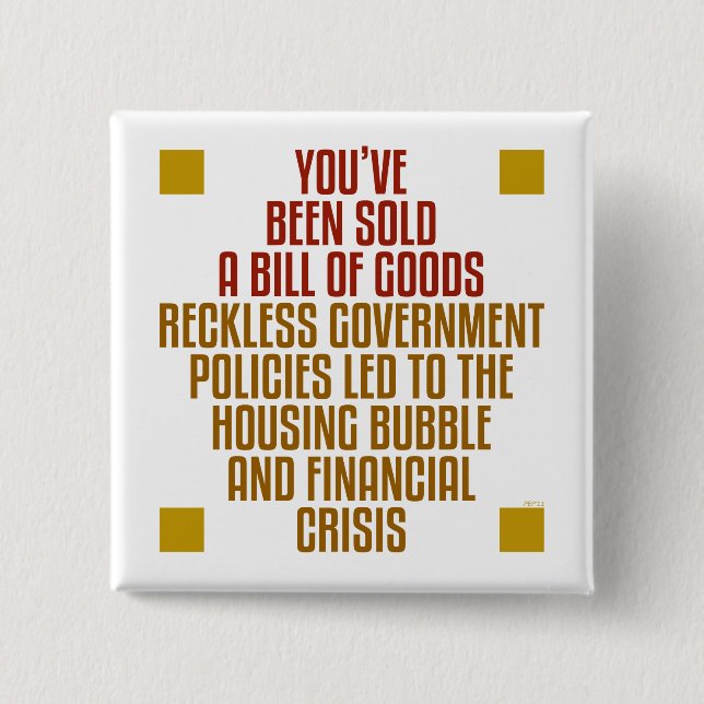 Reckless Government Policies 15 Cm Square Badge (Front)