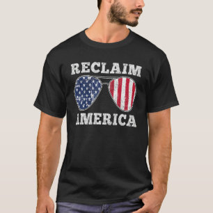 Reclaim America Vintage Distressed American Flag S T-Shirt