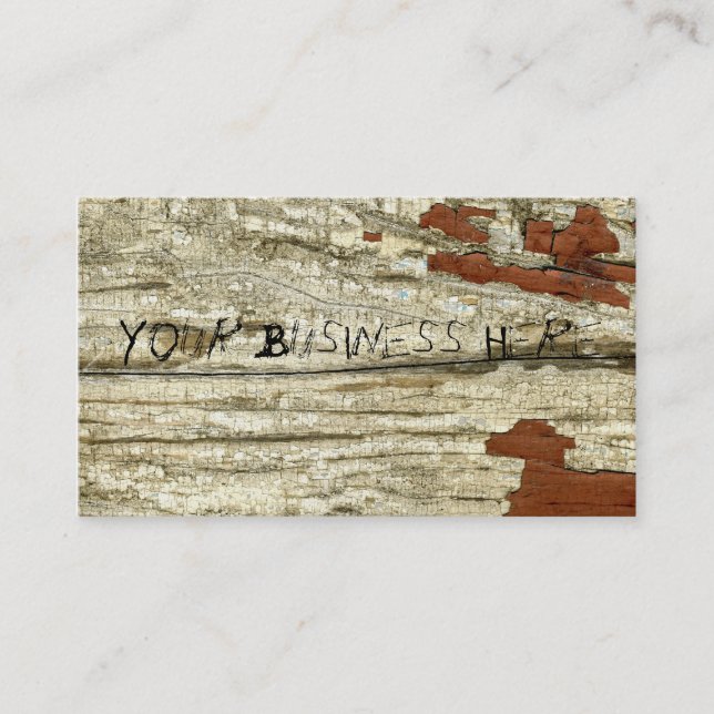 Reclaimed Barn Wood Texture Peeling Paint Shabby Business Card (Front)