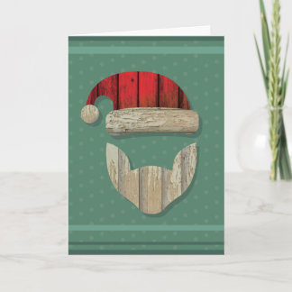 Reclaimed Barnwood Santa Holiday Card