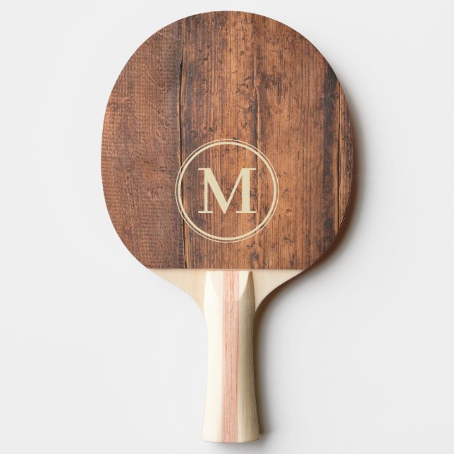 Reclaimed Wood Monogram Ping Pong Paddle (Back)