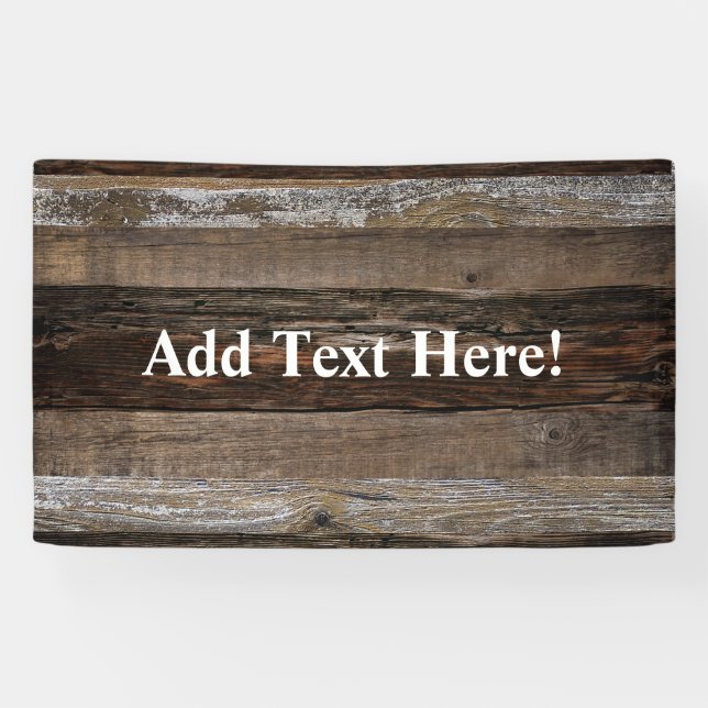 Reclaimed Wood Rustic Barn Board Vintage Wood  Banner (Horizontal)