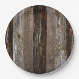 Reclaimed Wood Rustic Barn Board Vintage Wood Paper Plate